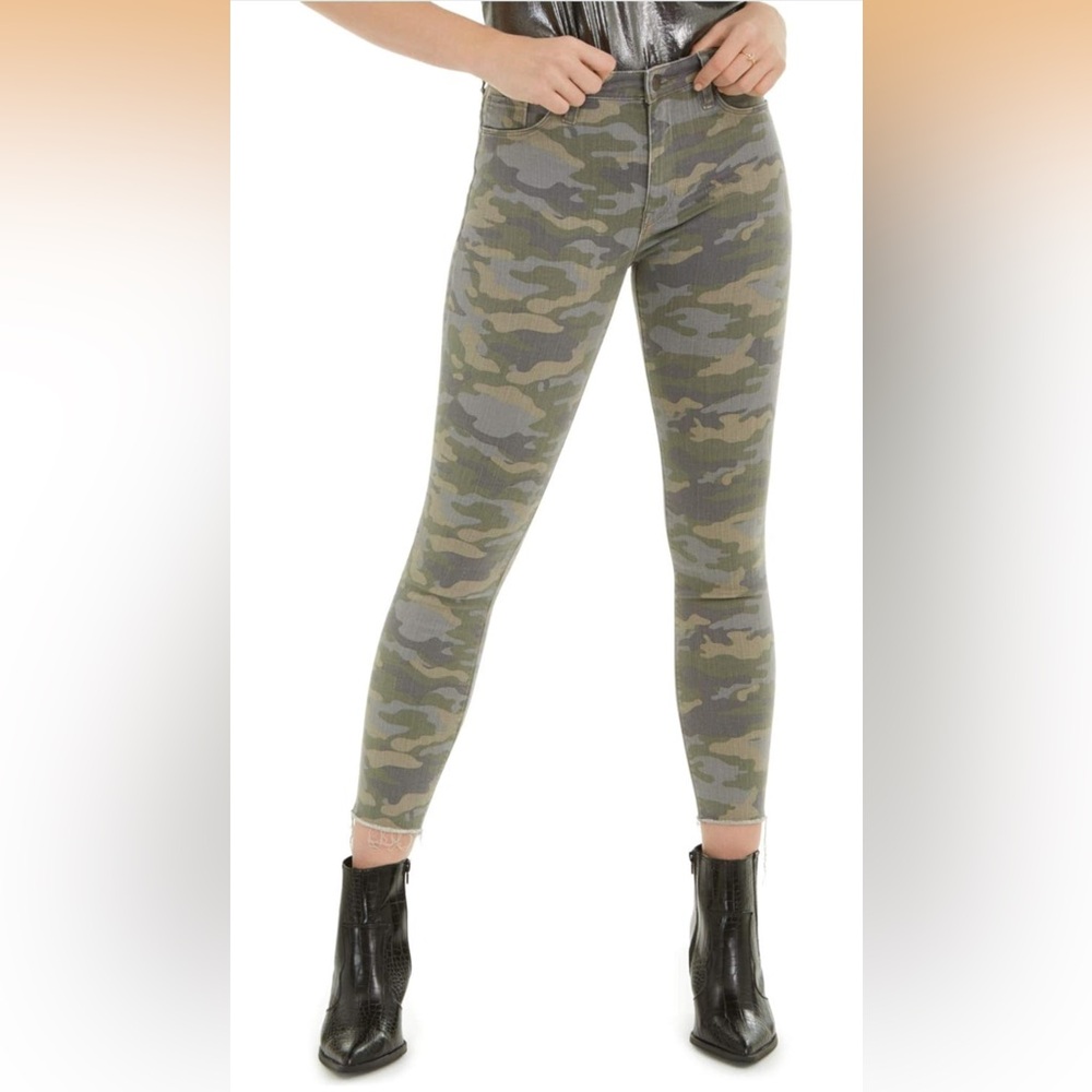 Hudson Jeans Barbara Green Camo Skinny Jeans